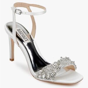 Badgley Mischka Silver Embellished Heels
